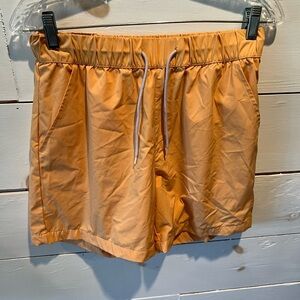 Original Use size small Peach Orange Drawstring Swim Trunk Shorts, EUC, summer